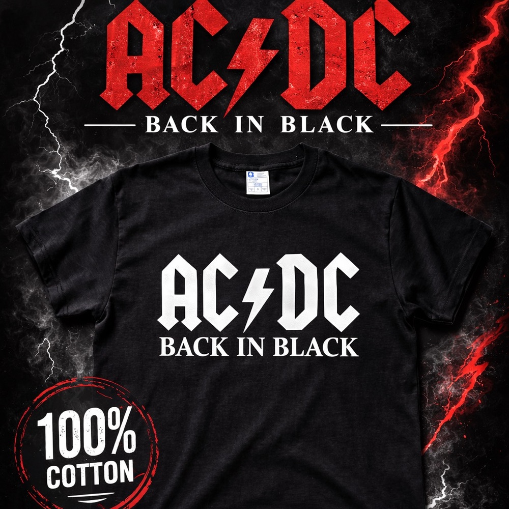 AC/DC Back in Black Tee - Classic Black